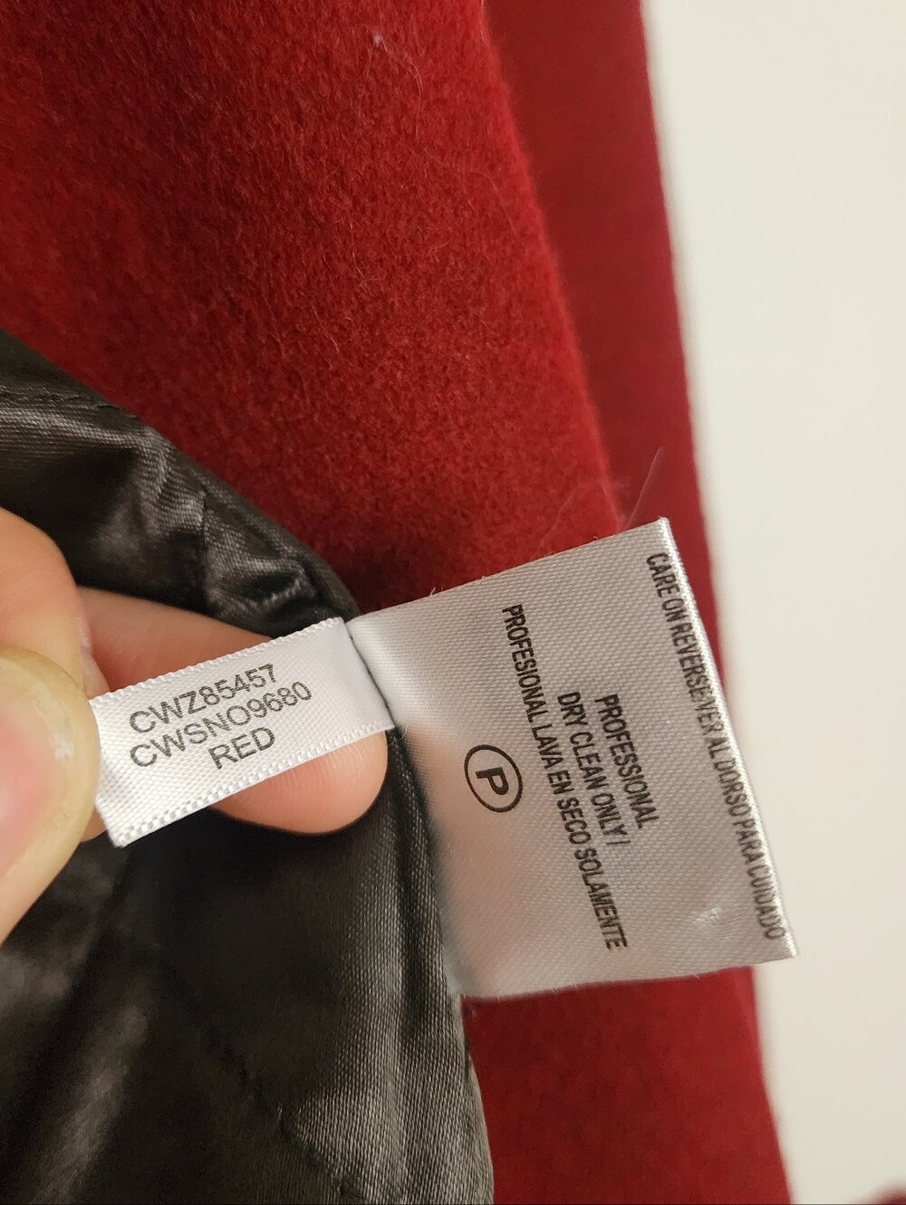 Calvin Klein Women's Red Wool Blend Peacoat - Picture 5 of 10